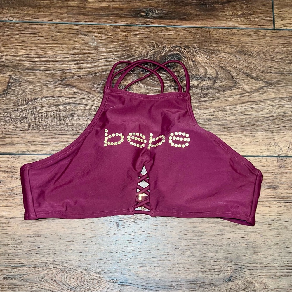 Y2K Bebe Magenta Halter Bikini Top